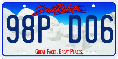 SD license plate 98PD06