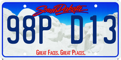 SD license plate 98PD13