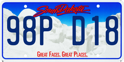 SD license plate 98PD18