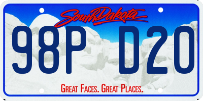 SD license plate 98PD20