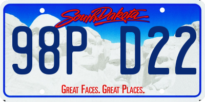 SD license plate 98PD22