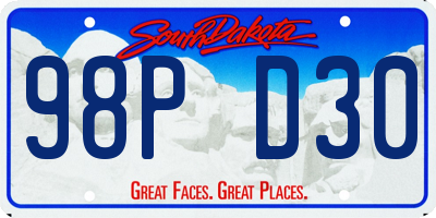 SD license plate 98PD30