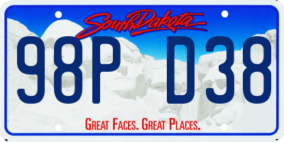 SD license plate 98PD38