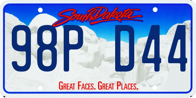 SD license plate 98PD44