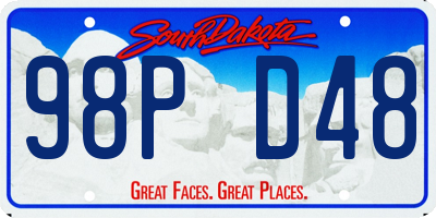 SD license plate 98PD48