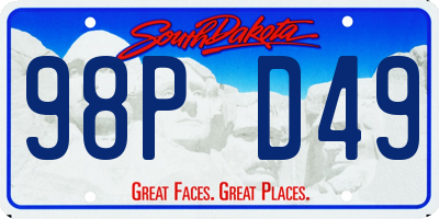 SD license plate 98PD49