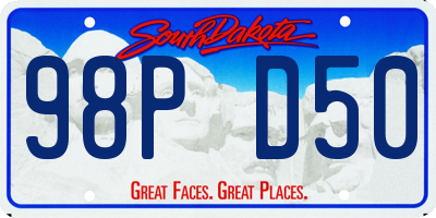 SD license plate 98PD50