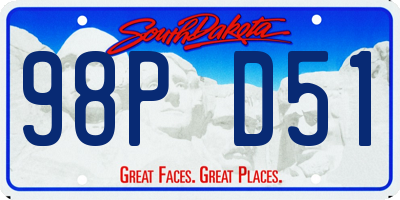 SD license plate 98PD51