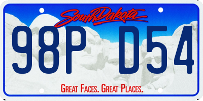 SD license plate 98PD54