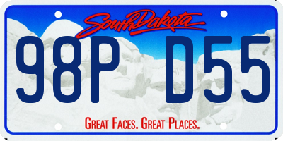 SD license plate 98PD55