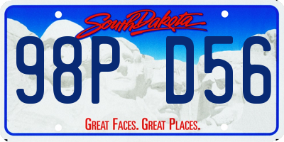SD license plate 98PD56