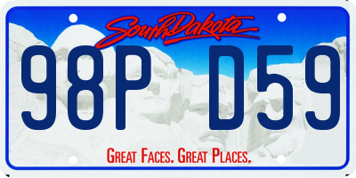 SD license plate 98PD59