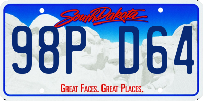 SD license plate 98PD64
