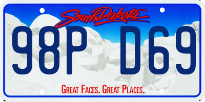SD license plate 98PD69