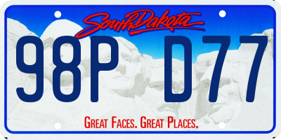 SD license plate 98PD77