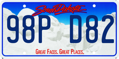 SD license plate 98PD82