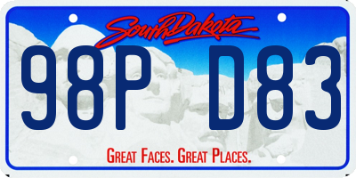 SD license plate 98PD83