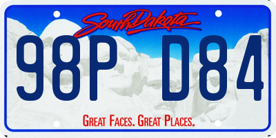 SD license plate 98PD84
