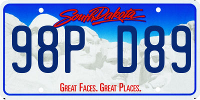 SD license plate 98PD89