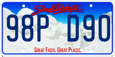 SD license plate 98PD90