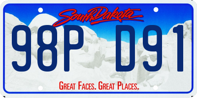 SD license plate 98PD91