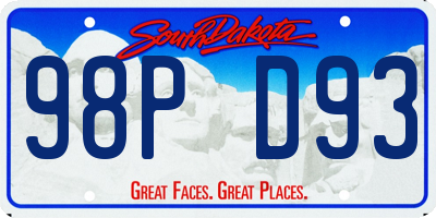 SD license plate 98PD93