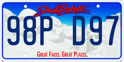 SD license plate 98PD97