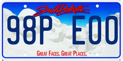 SD license plate 98PE00