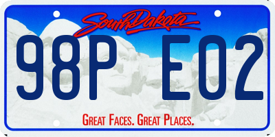 SD license plate 98PE02
