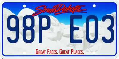 SD license plate 98PE03
