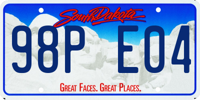 SD license plate 98PE04