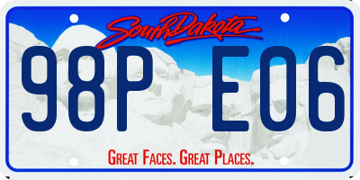 SD license plate 98PE06