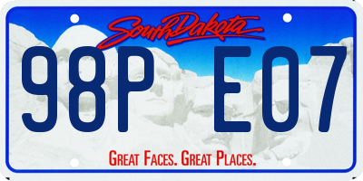 SD license plate 98PE07