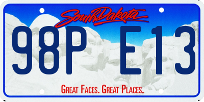 SD license plate 98PE13