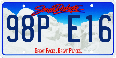 SD license plate 98PE16