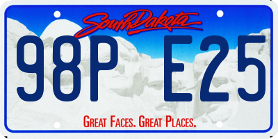 SD license plate 98PE25
