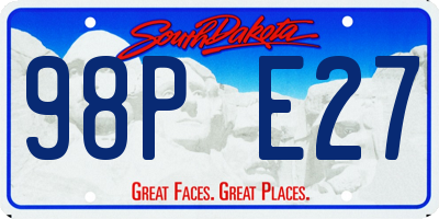 SD license plate 98PE27