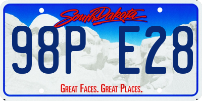 SD license plate 98PE28