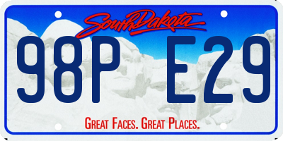 SD license plate 98PE29