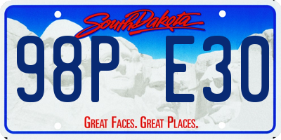 SD license plate 98PE30