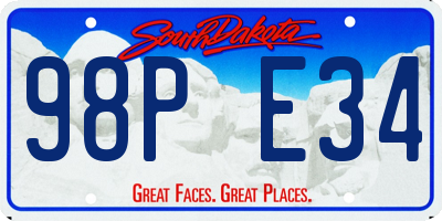 SD license plate 98PE34