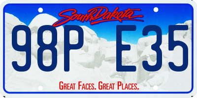SD license plate 98PE35