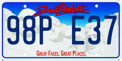SD license plate 98PE37