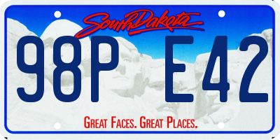SD license plate 98PE42