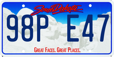 SD license plate 98PE47