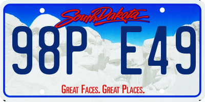 SD license plate 98PE49