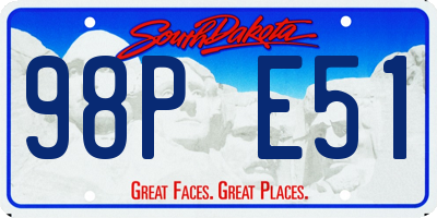 SD license plate 98PE51