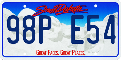 SD license plate 98PE54