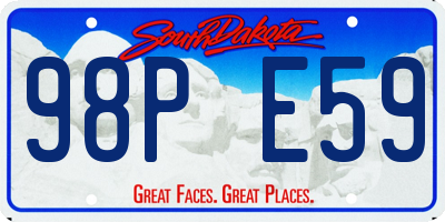 SD license plate 98PE59