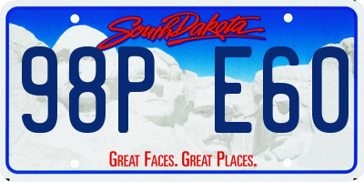 SD license plate 98PE60